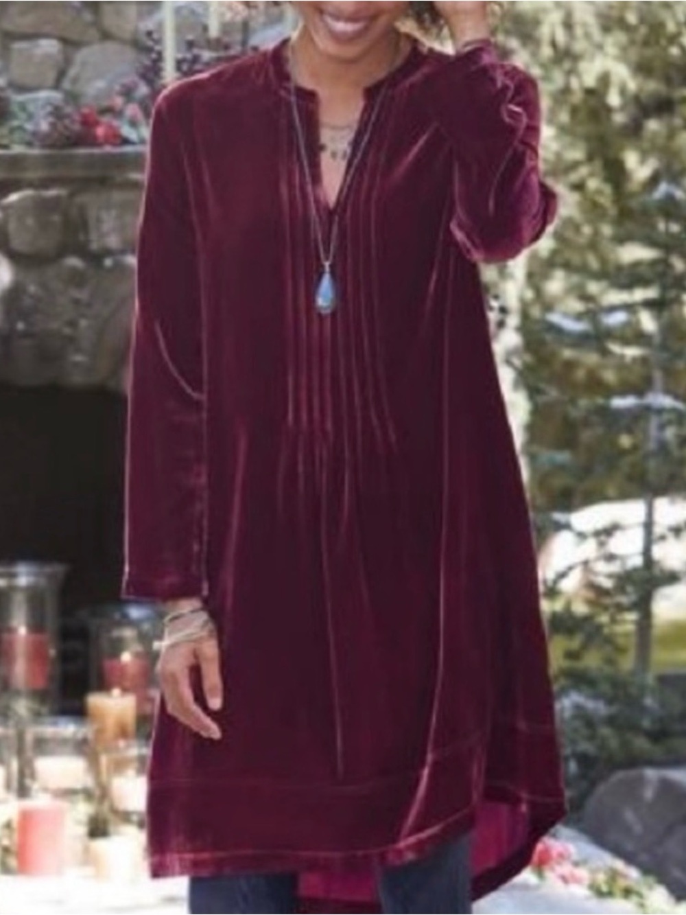 Sundance Velvet Enchantment Dress Size Small Red
